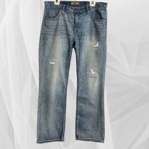 BKE Men’s Straight Leg Jeans Distressed Blue Denim Size 36x32